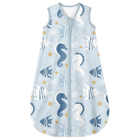 Yoofoss Baby Sleep Sack 0-6 Months 0.5 TOG Baby Wearable Blanket, 100% Cotton Infant Toddler Sleeping Sack 2-Way Zipper Lightweight Sleepsack, Sea...