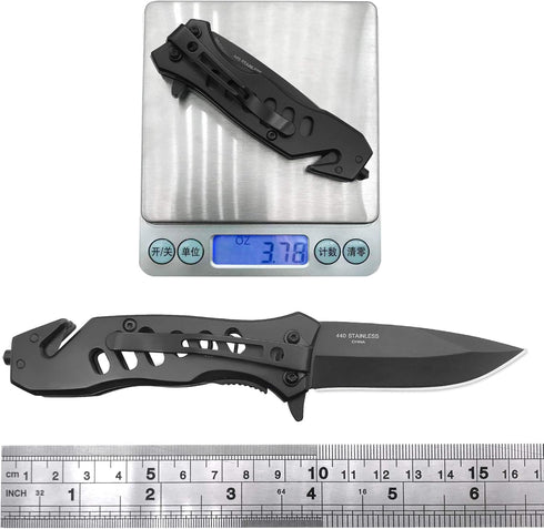 ALBATROSS EDC Cool Sharp Tactical Folding Pocket Knife,SpeedSafe Spring Assisted Opening Knifes with Liner Lock,Pocketclip,Glass Breaker,Seatbelt ...