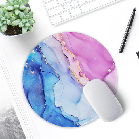 ITNRSIIET [20% Larger Mouse Pad with Stitched Edge, Premium-Textured Mouse Mat Waterproof Non-Slip Rubber Base Round Mousepad for Office Gaming PC...