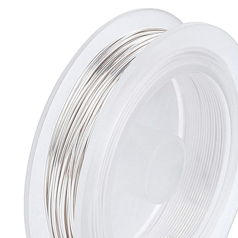 BENECREAT 21 Gauge Craft Jewelry Wire Silver Copper Wire 65 Feet Tarnish Resistant Jewelry Beading Wire for Craft Wrapping Pendant, Jewelry Making...