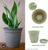 The HC Companies 8 Inch Eclipse Round Planter with Saucer - Indoor Outdoor Plant Pot for Flowers, Vegetables, and Herbs, Seafoam...