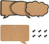Navaris Cork Bulletin Board Set - 3X Pieces Cork Boards in Cute Decorative Speech and Thought Bubble Shapes with Push Pins for Kitchen, Home, Offi...