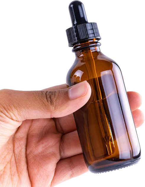 Super Z Outlet 2oz Amber Glass Bottles with Glass Eye Dropper Dispenser for Essential Oils, Chemistry Lab Chemicals, Colognes & Perfumes (6 Pack)...