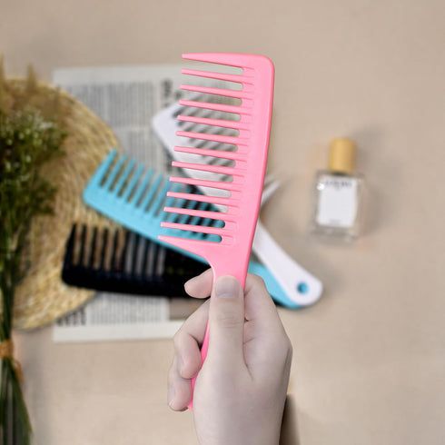 4PCS Wide Tooth Comb, Large Hair Detangling Comb Styling Comb, Professional Women Hair Care Handgrip Comb for Curly, Wet, Long Hair (Black & Blue)...