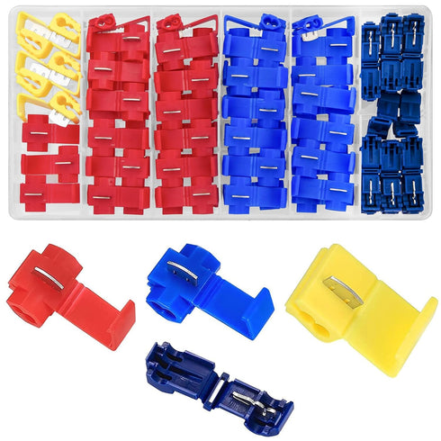 80 Pcs Quick Splice Wire Connectors, Solderless Quick Splice Snap Electrical Wire Connectors, Insulated Electrical Wire Crimp Connectors Terminal ...