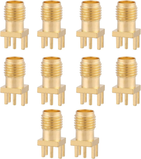 10Pcs SMA Female Jack Connector Brass PCB Clip Mount SMA Female Base...