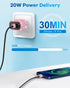 Bling USB C Wall Charger, 20W PD + QC Dual Port Fast Charging Adapter with 3.2FT Type-C Charging Cable Compatible for iPhone 15 Pro Max iPad Andro...