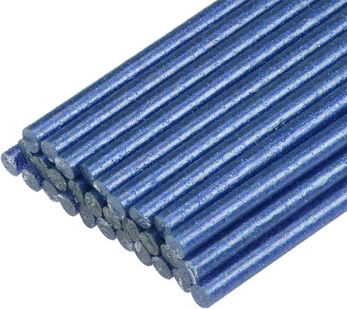 uxcell Mini Hot Glue Gun Sticks 4-inch x 0.27-inch for Glue Guns, Glitter Blue 30pcs...