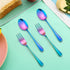 LIANYU 6-Piece Kids Forks and Spoons Silverware Set, Rainbow Children Toddler Utensils Set, Stainless Steel Child Flatware Cutlery Set for Home Pr...