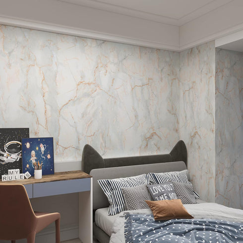 Blue Gold Marble Contact Paper for Countertops Waterproof Removable Wallpaper Peel and Stick Granite Contact Paper 11.8"x78.74" Marble Wall Paper ...