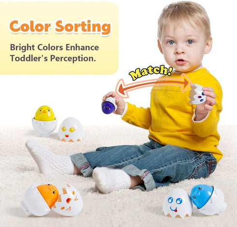 Learning Toys for 1 2 3 Year Old Girl Boy,Educational Montessori Shape Sorter Toys for Toddlers 1-3 Year Old, Matching Eggs Baby Toys 12-18 Months...