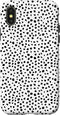 iPhone X/XS Popular Dalmatian Pattern, White w Brush Stroke Black Spots Case...