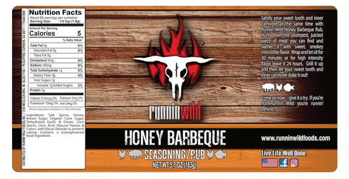 Gourmet Honey BBQ Rub and Seasoning | Pork Rub | Chicken Rub | Rib Rub| Salmon Rub | Runnin’ Wild Foods, 5.7 ounces...