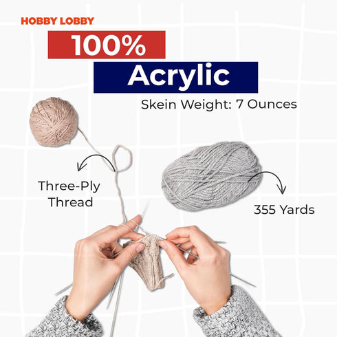 Yarn Bee 4 - Medium Yarn for Crocheting & Knitting – Soft Yarn Skein – 355 Yards of Acrylic Yarn for Crocheting Blankets, Hats, & More – Craft Sup...