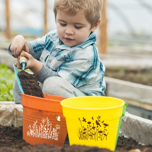 16 Pieces Wildflower Stencils for Painting, Reusable Small Spring Wild Flower Stencils Wall Stencils, DIY Small Drawing Template Stencil for Paint...