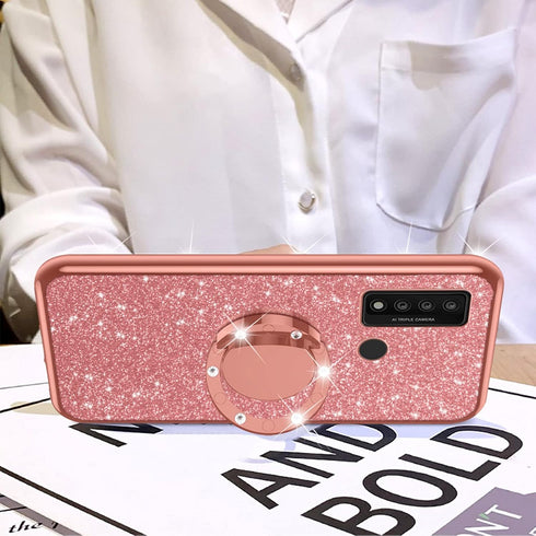 nancheng Case for TCL 20 XE 6.5-inch (Not Fit 20 SE), Case for TCL 20 XE Cute Girls Women Glitter Luxury Soft Silicone Clear Cover with Stand Shoc...