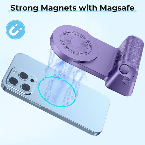 Magnetic Smartphone Camera Snap Grip- Smartphone Handle Photo Holder 10W Qi Wireless Charging Stand Phone Hand Grip with Bluetooth Wireless Remote...