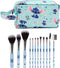 Cartoon Kitty Makeup Bag with Makeup Brush Plush Stitch Cosmetics Case 8 Pcs Cosmetic Brush Kawaii Capacity Bag for Women -5...