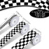 3 Rolls Black Grosgrain Ribbon White Checkered Printed Ribbon?15 Yards Crafts Racing Car Theme Printed Checkered Ribbon?Plaid Buffalo Ribbon?for R...