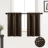 XTMYI Dark Brown Cafe Curtains for Kitchen Set of 2 Pack Insulated Waterproof Short Curtains for Bathroom Small Window,30 Inch Length,Espresso...