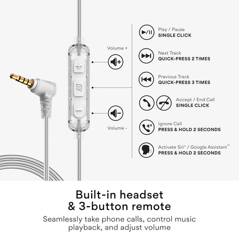 MEE audio M6 Sport Wired Earbuds, in Ear Headphones, 3-Button Remote, Sweatproof Earphones for Running/Gym/Workouts with Memory Wire Earhooks, Hea...