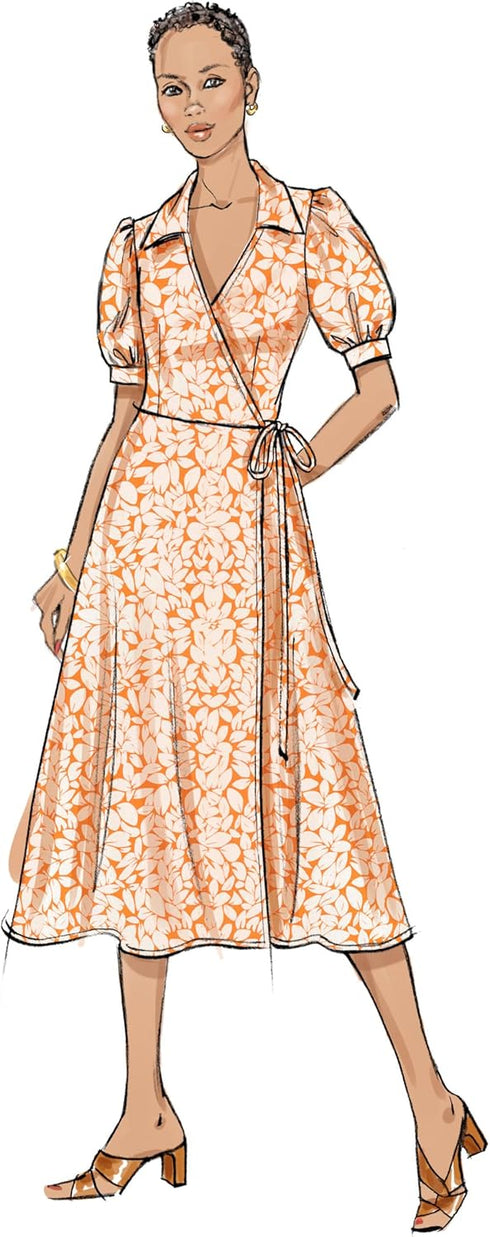 Butterick Misses' Wrap Dress in Two Lengths Sewing Pattern Kit, Design Code B6928, Sizes 8-10-12-14-16...