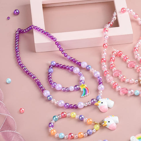 WuikerDuo Children DIY Beads Kits, Jewellery Bracelet Necklaces String Making Kit, Bracelets Art Craft Kit for Girls Kids...