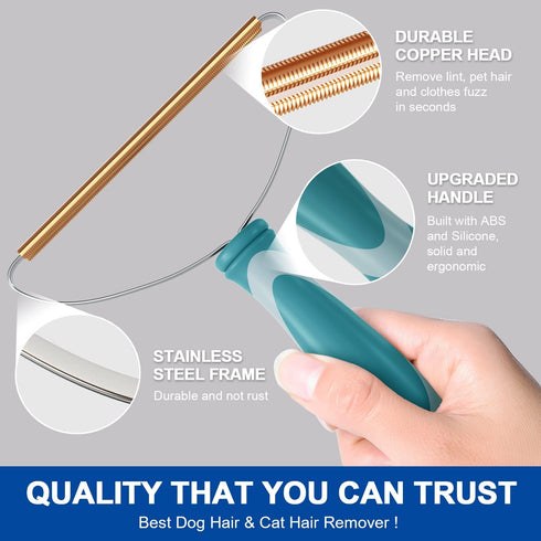 Dog Cat Hair Remover for Deep Cleaning, Lint Cleaner Pro, Pet Fur Removal Tool, Portable Carpet Scraper Rake, Fuzz Hairball Shaver Brush for Carpe...