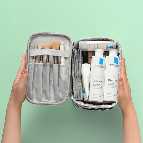 Makeup Bag Set Cosmetic Bag 3 Pieces Small Makeup Bags for Women with Cow Animal Milk Mini Cute style Travel Pouch Bags...