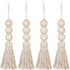 Garneck Wood Bead Garland,Farmhouse Tassels Beads, Rustic Country Decor Prayer Beads for Home Door Knob Christmas Decoration (1 Pack) (1pack) (8pa...