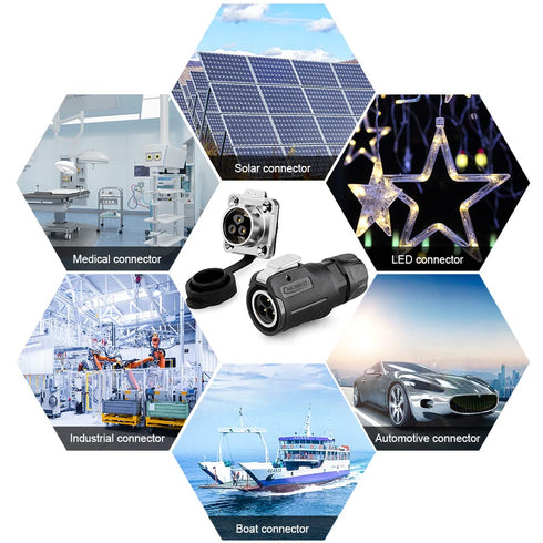 3 Pin Connector, Waterproof Electrical Connectors, Aviation Cable Connector for Industrial, Power, Car, and Other Indoor/Outdoor Circular Connecto...
