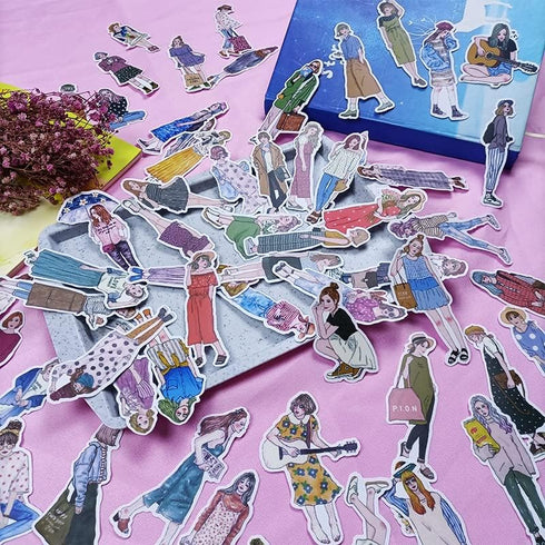 ANKOMINA 100 PCS Fashion Lovely Girls Stickers Waterproof Handbook DIY Craft Photo Album Scrapbook Journal Planner Motorcycle Car Laptop Luggage W...