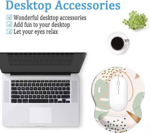 Mouse Pad, Ergonomic Mouse Pad with Wrist Support, Pain Relief Comfort Wrist Rest Pad with Non-Slip PU Base for Gaming, Home, Office & Travel, Abs...