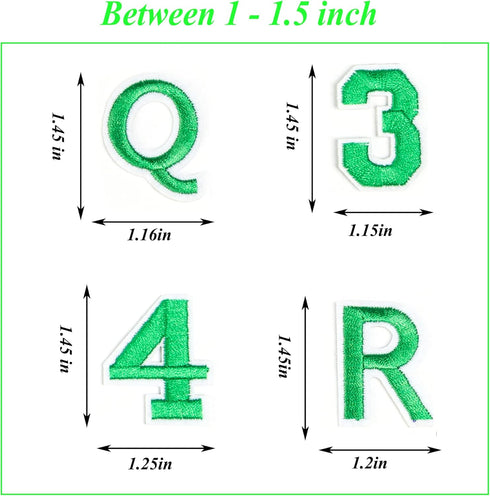 72 PCS Iron on Letters Numbers Patches, Embroidered Patches Letters A-Z Numbers 0-9 Applique for Clothes, Dress, Hat, Jeans, DIY Accessories, Gree...