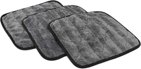 The Rag Company Gauntlet Car Drying Towel - 70/30 Korean Microfiber, Dries Faster Without Scratching, 900gsm, 12x12 inches, Ice Grey/Grey, 3 Pack...