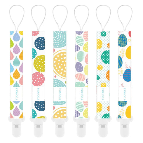 Yoofoss Pacifier Clip for Boys and Girls 6 Pack Solid Color Pacifier Holder Fits All Pacifiers & Teething Toys Modern Unisex Baby Necessary...