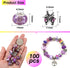 TOAOB 100pcs Assorted European Large Holes Beads Purple Spacer Lampwork Glass Craft Beads Assortments Rhinestone Metal Beads for DIY Charms Bracel...