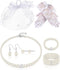 Geyoga 7 Pcs Fascinators Hat for Women Tea Party with Lace Gloves Pearl Necklace Bracelet Earrings Set for Hallween...