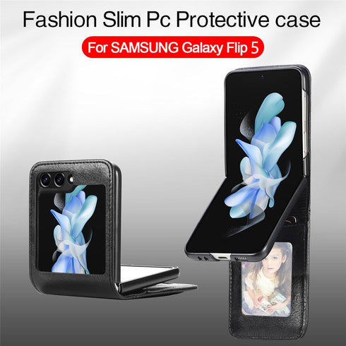 CCSamll for Samsung Galaxy Z Flip 5 Wallet Case with Card Holder, Business Style Premium PU Leather for Protective Phone Case Cover for Samsung Ga...