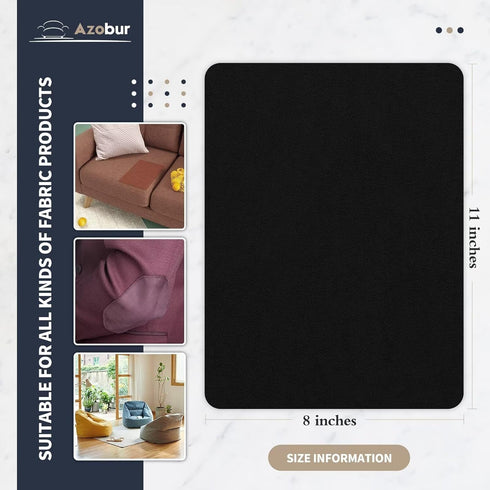 Azobur Velvet Patch,Self-Adhesive Rectangular Flannel Fabric Patch,Multicolor Available Anti Scratch Velvet 8X11 Inch Peel and Stick for Sofas, Au...