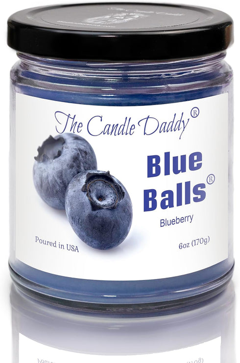 Two Blue Balls - Blueberry Scented - 6 Ounce Jar Candle - 40 Hour Burn...