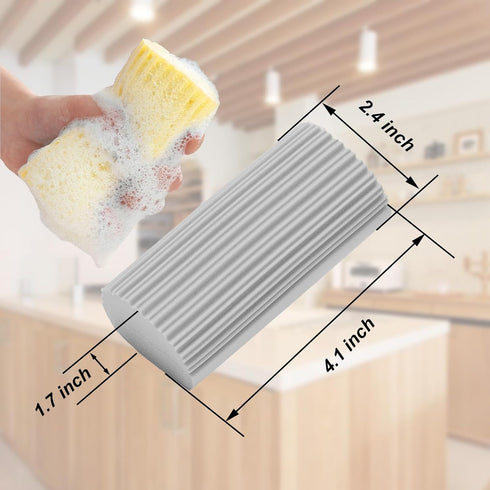 18-Pack Damp Clean Duster Sponge,Magic Sponge Eraser for Housekeeping,Reusable Cleaning Sponge for Blinds, Dish,Mirrors,Glass, Baseboards,Window T...