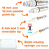 Drawing White Chalk Markers 4 Pack - Reversible Fine and Jumbo Tips 16mm - 10mm - 6mm - 3mm - Chalkboard Pens for Bistro Glass Windows, Office Sch...