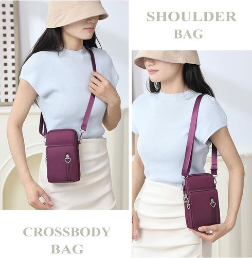 WITERY Waterproof Nylon Cute Crossbody Cell Phone Purse Smartphone Wallet Bag for Women...