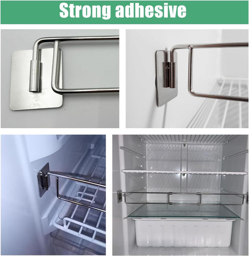 RV Refrigerator Bar Stainless Steel Adjustable Fridge Tension Rod Holds Food and Drinks in Place,Tension-Style 12.3-22.4" for Camper Refrigerator,...