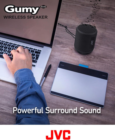 JVC Portable Gumy Plus Wireless Speaker with 45mm driver for Powerful Surround Sound, Bluetooth 5.3, Lightweight, TWS capability, USB-C, AUX in, u...