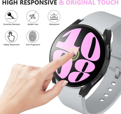 4 Pack for Samsung Galaxy Watch 6 Bluetooth 40mm 44mm Screen Protector Case,Galaxy Watch 6 Cover Soft TPU Plated Protective Case Scratch Resistant...