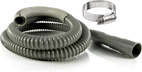 K&J 6ft Heavy-Duty Washing Machine Drain Hose with Clamp, Fits 1-1/4" Outlets