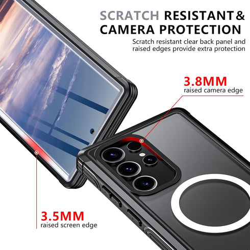 Hekodonk for Galaxy S24 Ultra Case,Compatible with MagSafe,Built-in Screen Protector & 2X Camera Lens Protector,Full Body Shockproof Protective Ph...