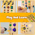 montessori toddler busy board, baby wooden busy board with 8 LED light switches, sensory toys light switch toys travel toys for 1+ year old baby a...